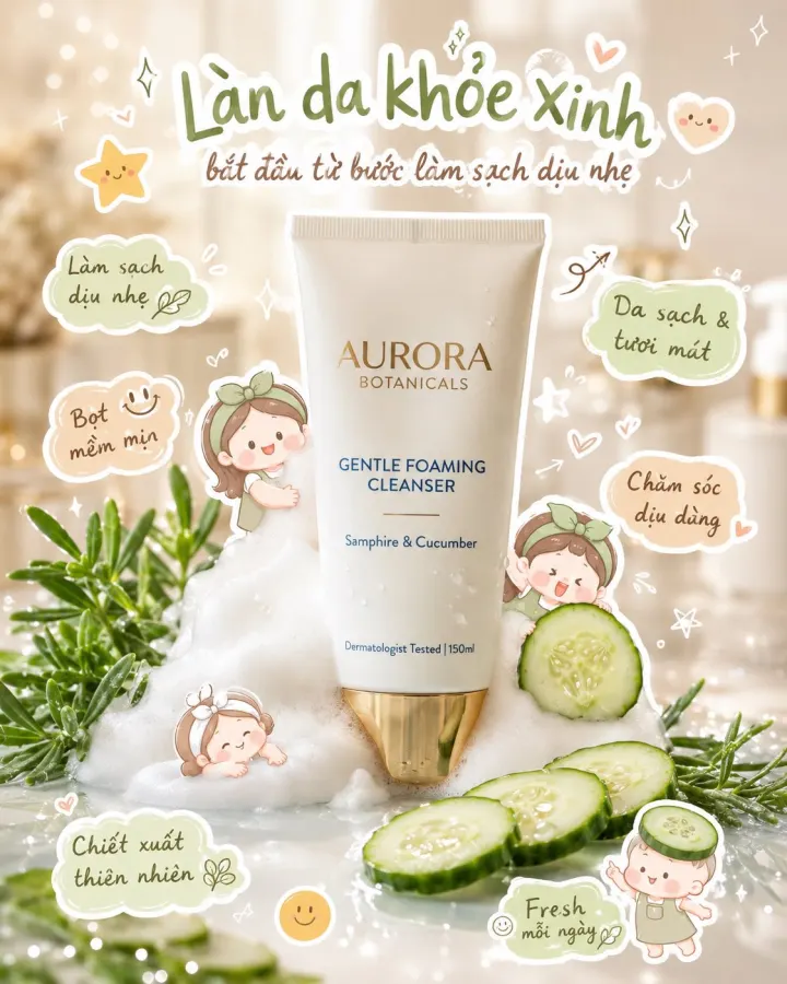 Prompt tạo poster quảng cáo sữa rửa mặt