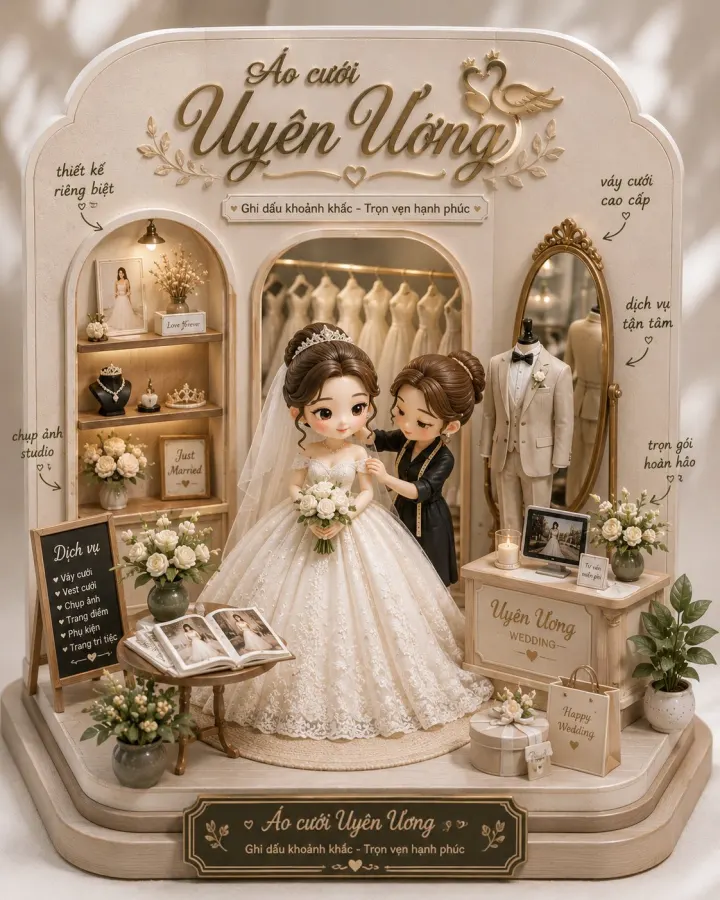 Prompt tạo mô hình cửa hàng thu nhỏ cute